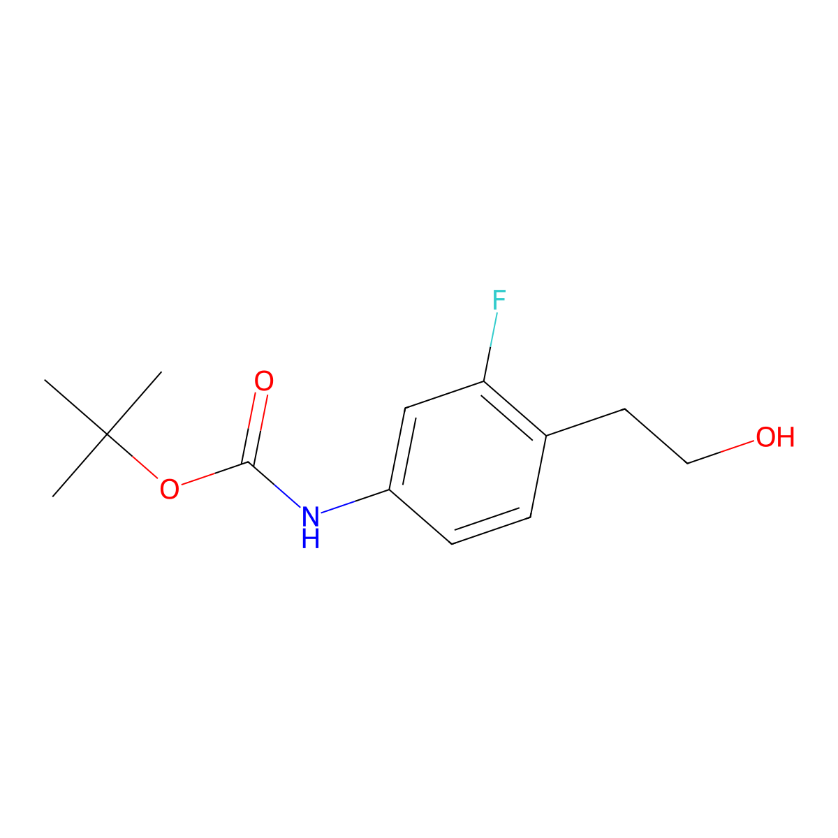 tert-butyl N-[3-fluoro-4-(2-hydroxyethyl)phenyl]carbamate molecular structure, CAS 2228510-59-4