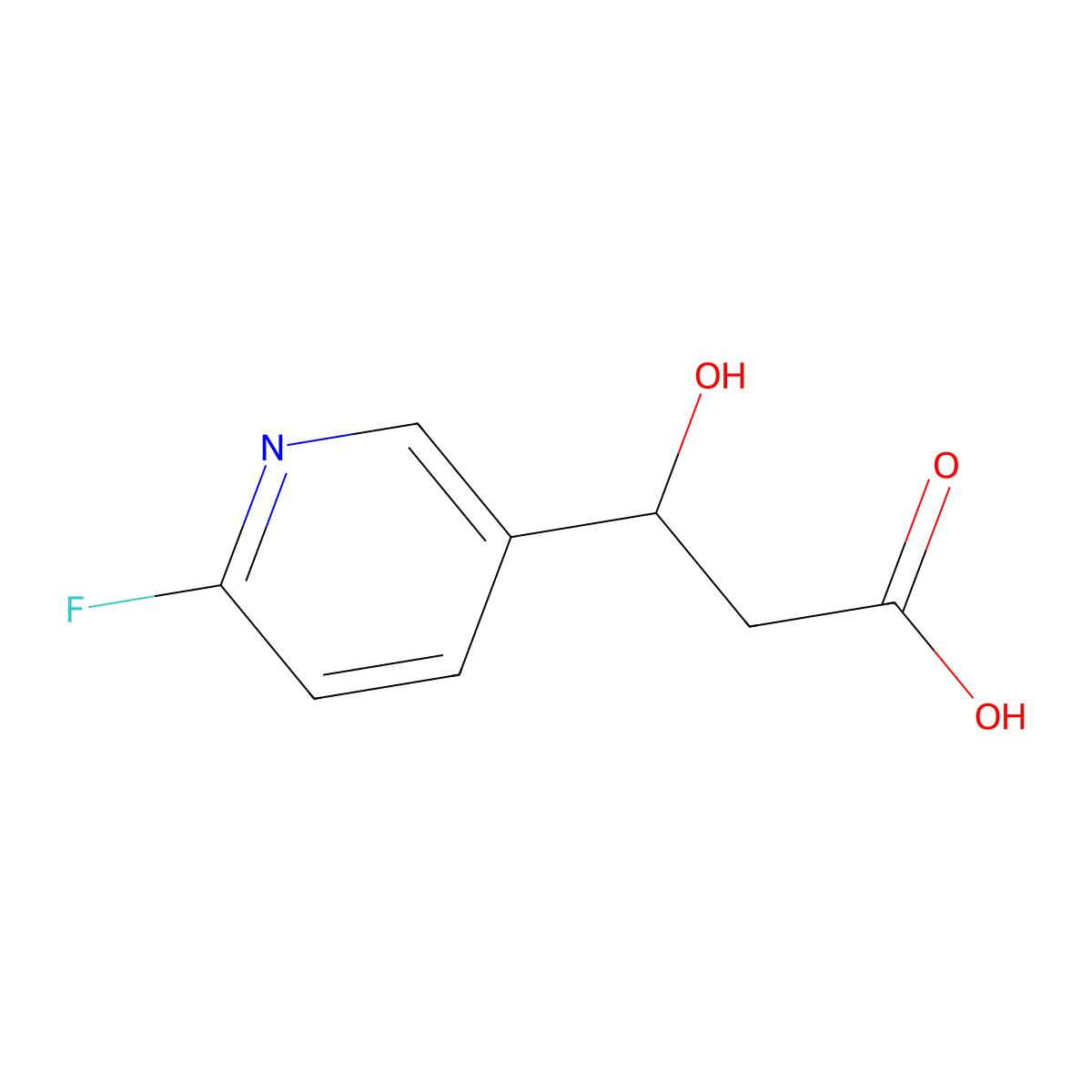 3-(6-Fluoropyridin-3-yl)-3-hydroxypropanoic acid molecular structure, CAS 2228510-88-9