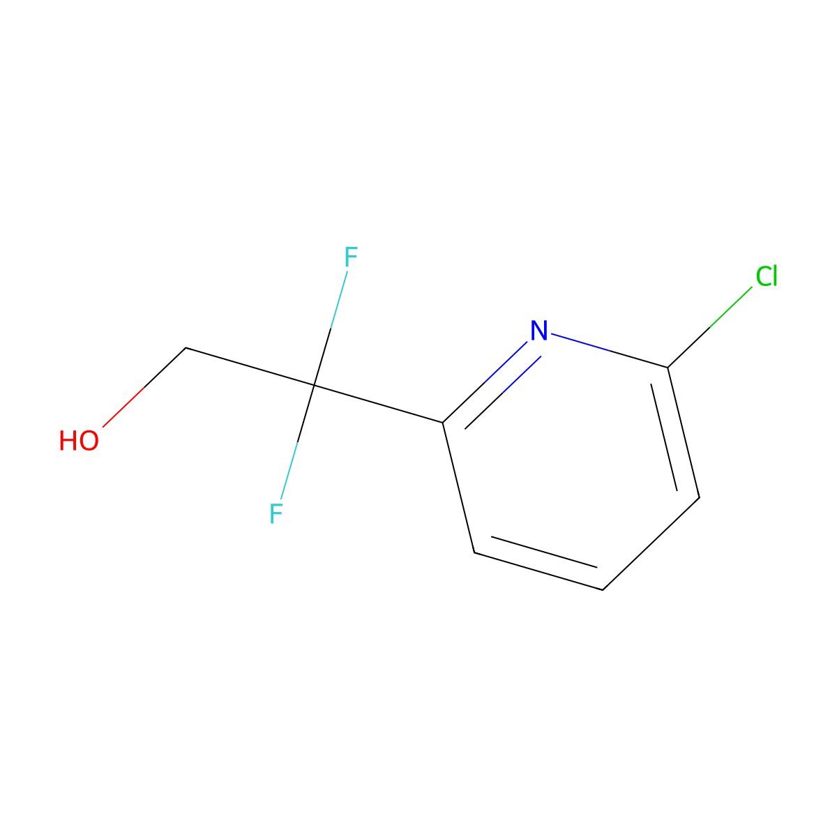 2-(6-Chloropyridin-2-yl)-2,2-difluoroethan-1-ol molecular structure, CAS 2228512-61-4