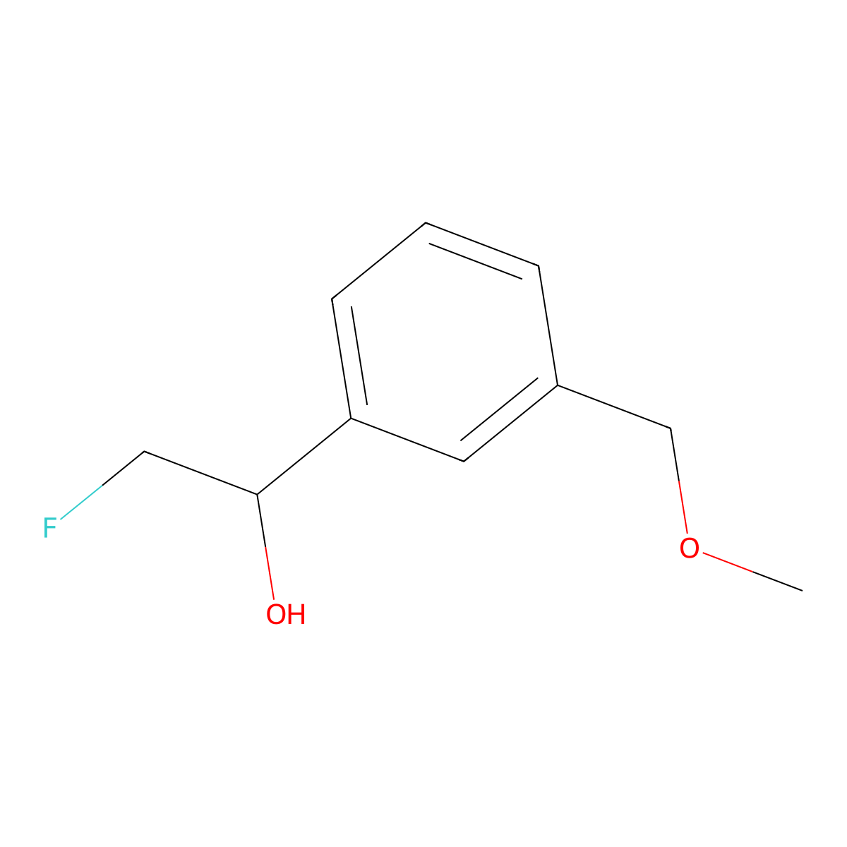 2-Fluoro-1-[3-(methoxymethyl)phenyl]ethan-1-ol molecular structure, CAS 2228513-36-6