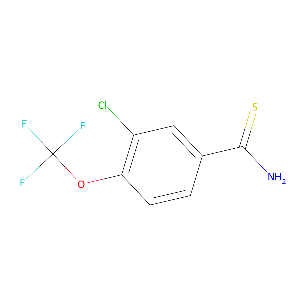 3-Chloro-4-(trifluoromethoxy)benzene-1-carbothioamide molecular structure, CAS 2228514-97-2