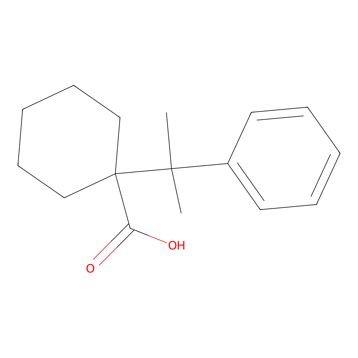 1-(2-Phenylpropan-2-yl)cyclohexane-1-carboxylic acid molecular structure, CAS 2228515-10-2