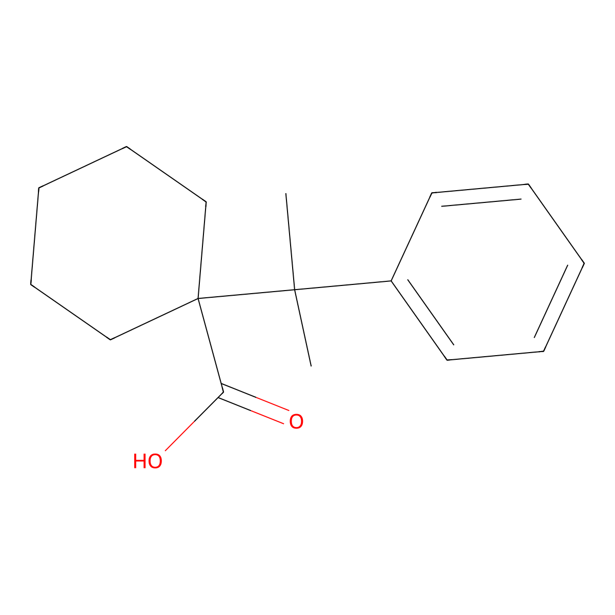 1-(2-Phenylpropan-2-yl)cyclohexane-1-carboxylic acid molecular structure, CAS 2228515-10-2