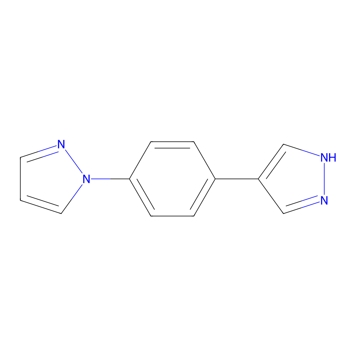 1-[4-(1H-pyrazol-4-yl)phenyl]-1H-pyrazole molecular structure, CAS 2228515-31-7
