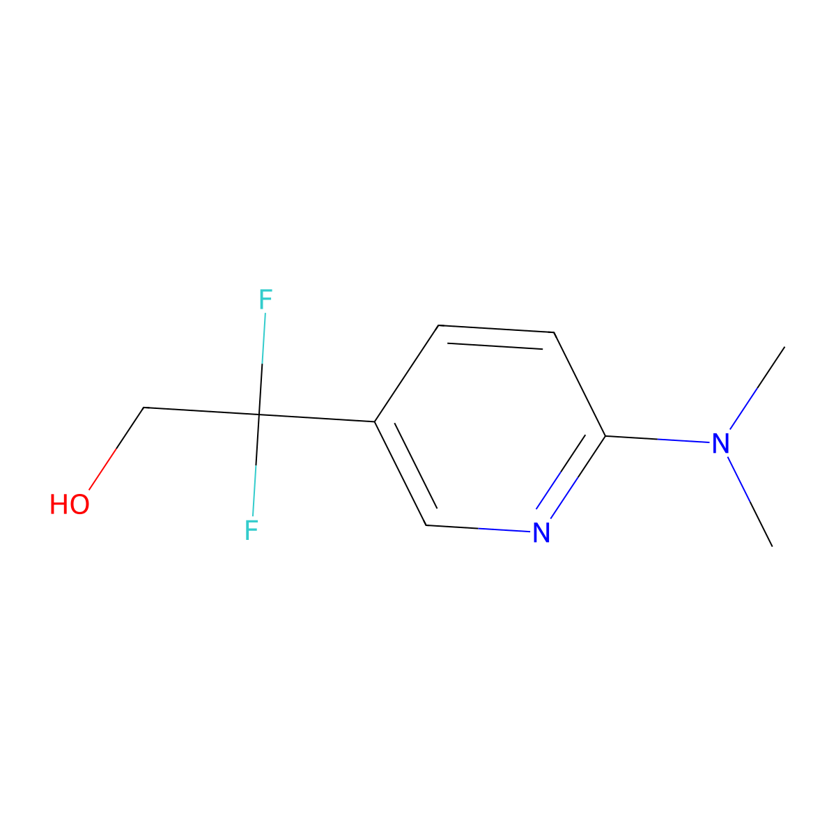 2-[6-(Dimethylamino)pyridin-3-yl]-2,2-difluoroethan-1-ol molecular structure, CAS 2228520-19-0