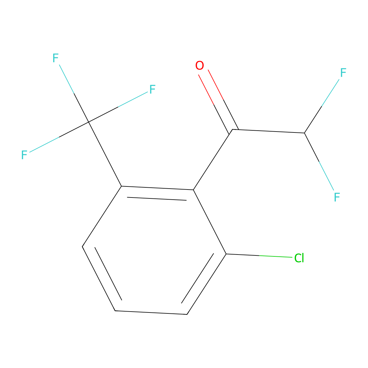 1-[2-Chloro-6-(trifluoromethyl)phenyl]-2,2-difluoroethan-1-one molecular structure, CAS 2228521-12-6