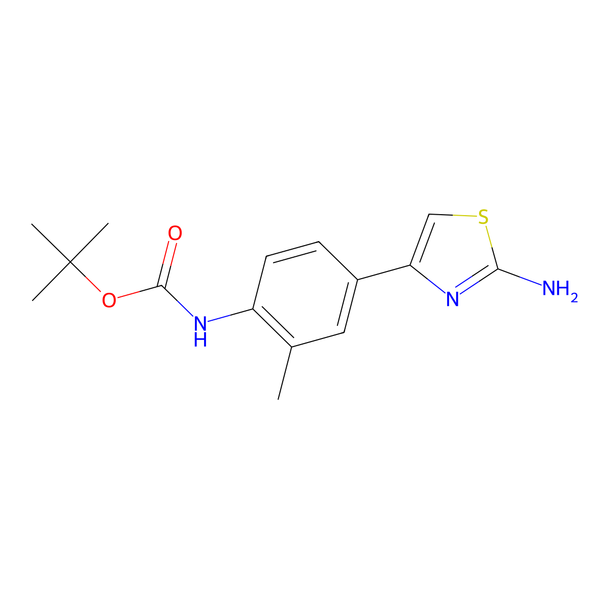 tert-butyl N-[4-(2-amino-1,3-thiazol-4-yl)-2-methylphenyl]carbamate molecular structure, CAS 2228522-92-5