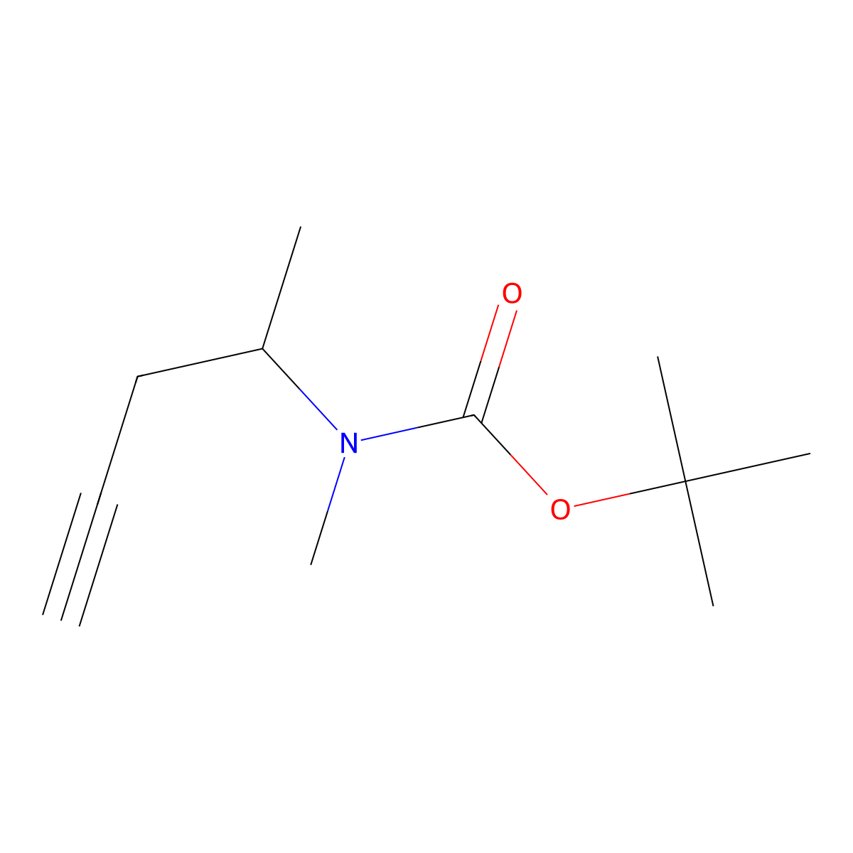 tert-butyl N-methyl-N-(pent-4-yn-2-yl)carbamate molecular structure, CAS 2228523-13-3