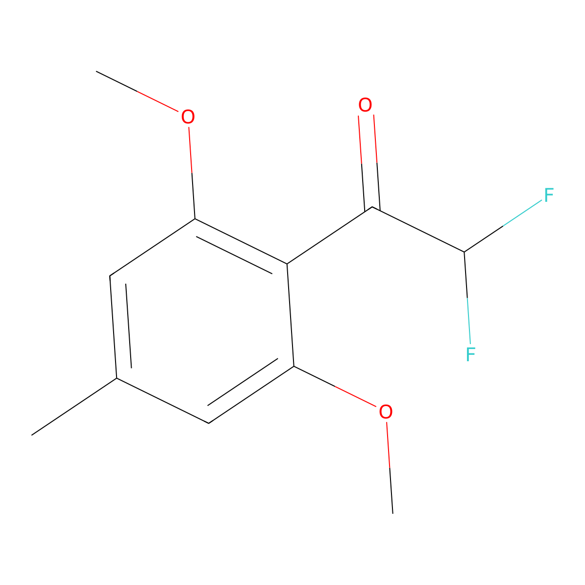 1-(2,6-Dimethoxy-4-methylphenyl)-2,2-difluoroethan-1-one molecular structure, CAS 2228525-37-7
