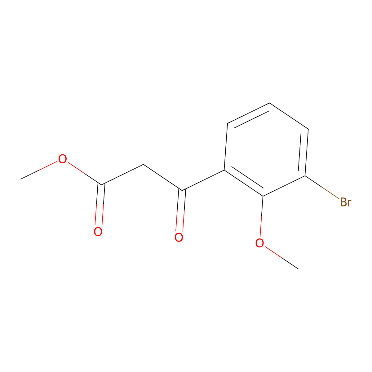 Methyl 3-(3-bromo-2-methoxyphenyl)-3-oxopropanoate molecular structure, CAS 2228525-70-8