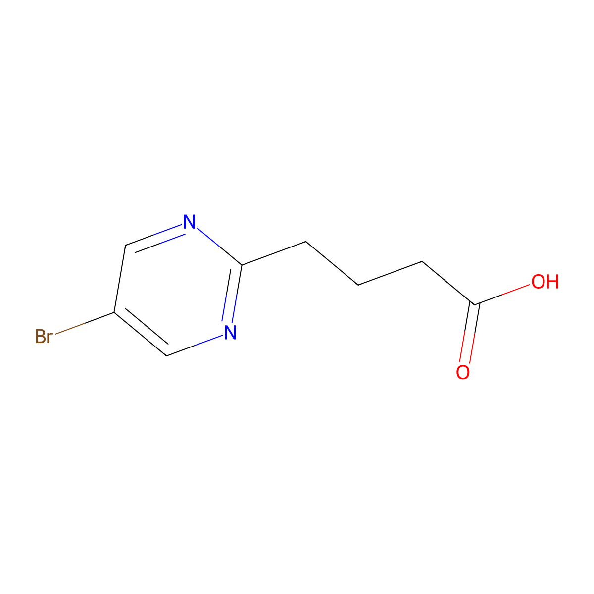 4-(5-Bromopyrimidin-2-yl)butanoic acid molecular structure, CAS 2228527-05-5