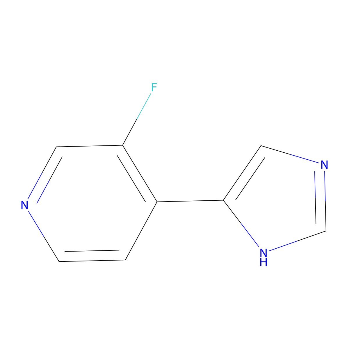 3-fluoro-4-(1H-imidazol-4-yl)pyridine molecular structure, CAS 2228529-32-4