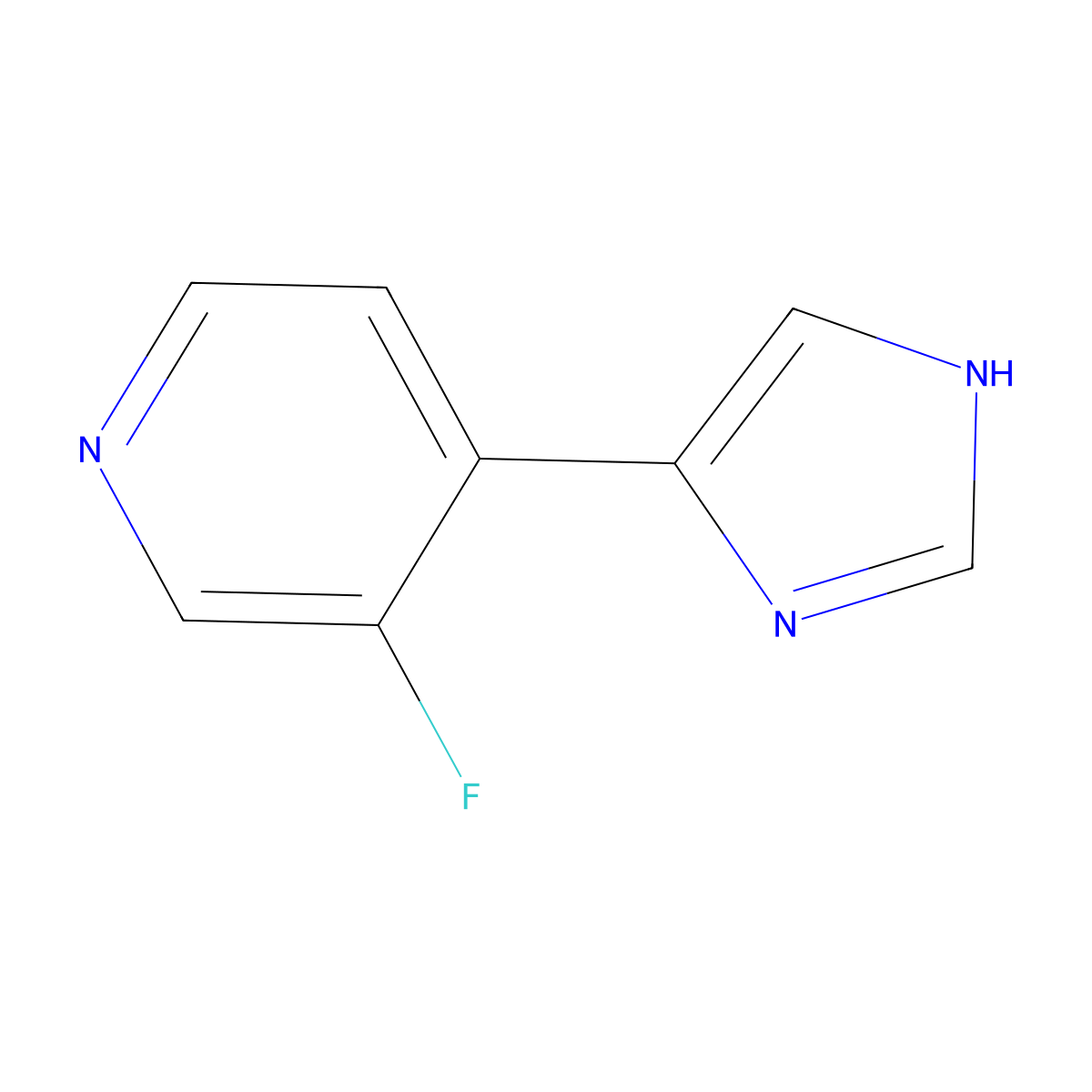 3-fluoro-4-(1H-imidazol-4-yl)pyridine molecular structure, CAS 2228529-32-4