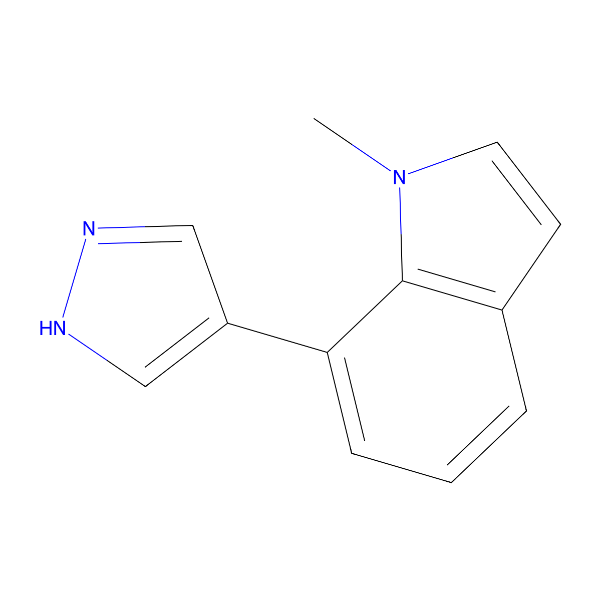1-methyl-7-(1H-pyrazol-4-yl)-1H-indole molecular structure, CAS 2228529-51-7