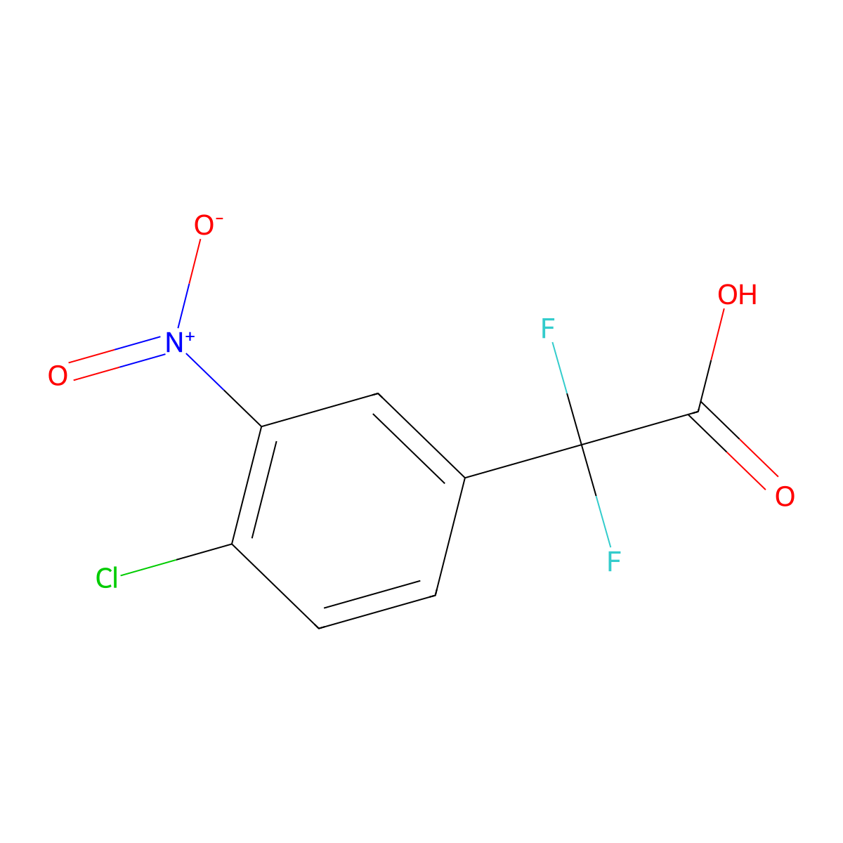 2-(4-Chloro-3-nitrophenyl)-2,2-difluoroacetic acid molecular structure, CAS 2228530-15-0