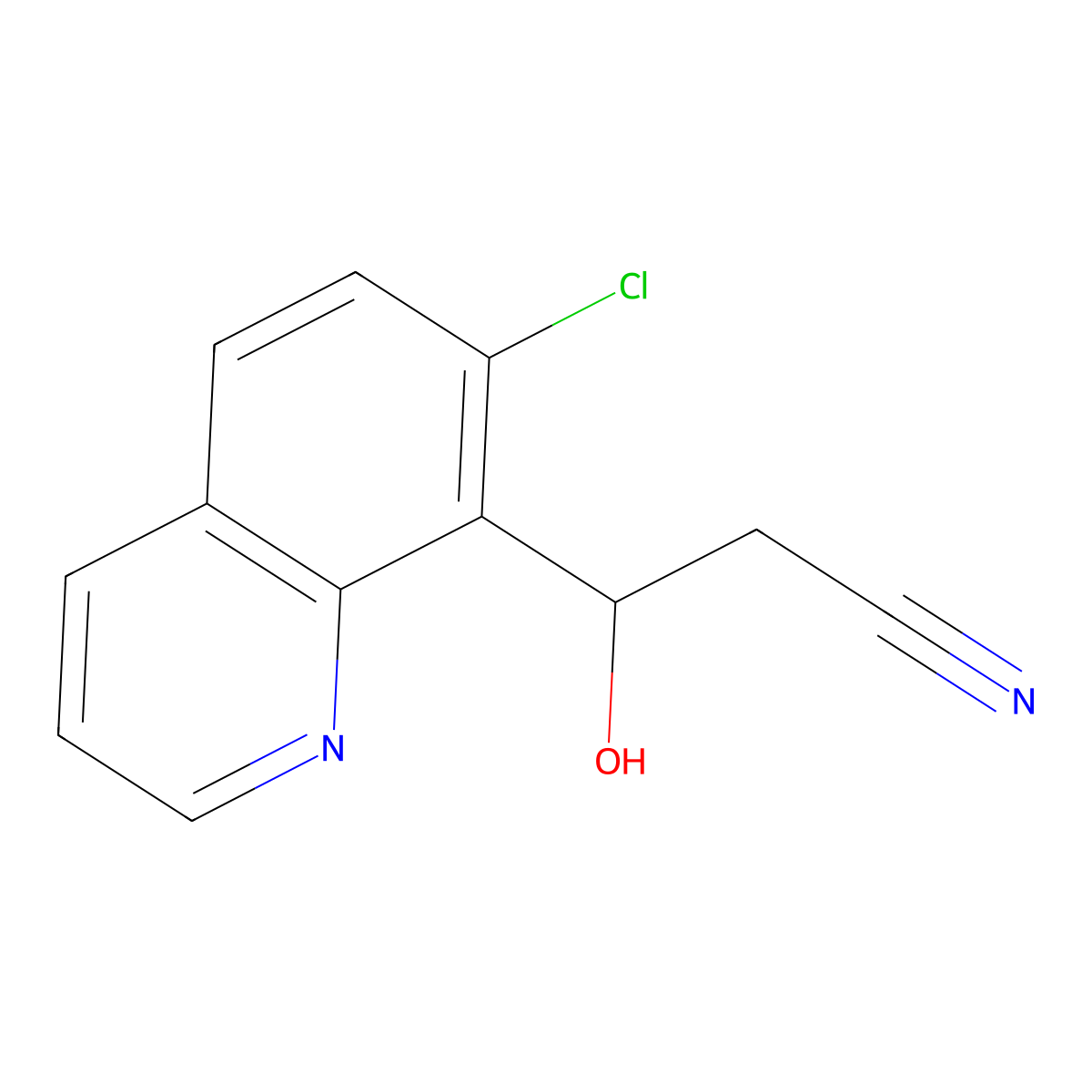 3-(7-Chloroquinolin-8-yl)-3-hydroxypropanenitrile molecular structure, CAS 2228530-67-2