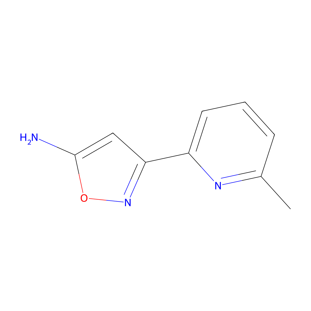 5-Amino-3-(6-methyl-2-pyridyl)isoxazole molecular structure, CAS 2228531-93-7