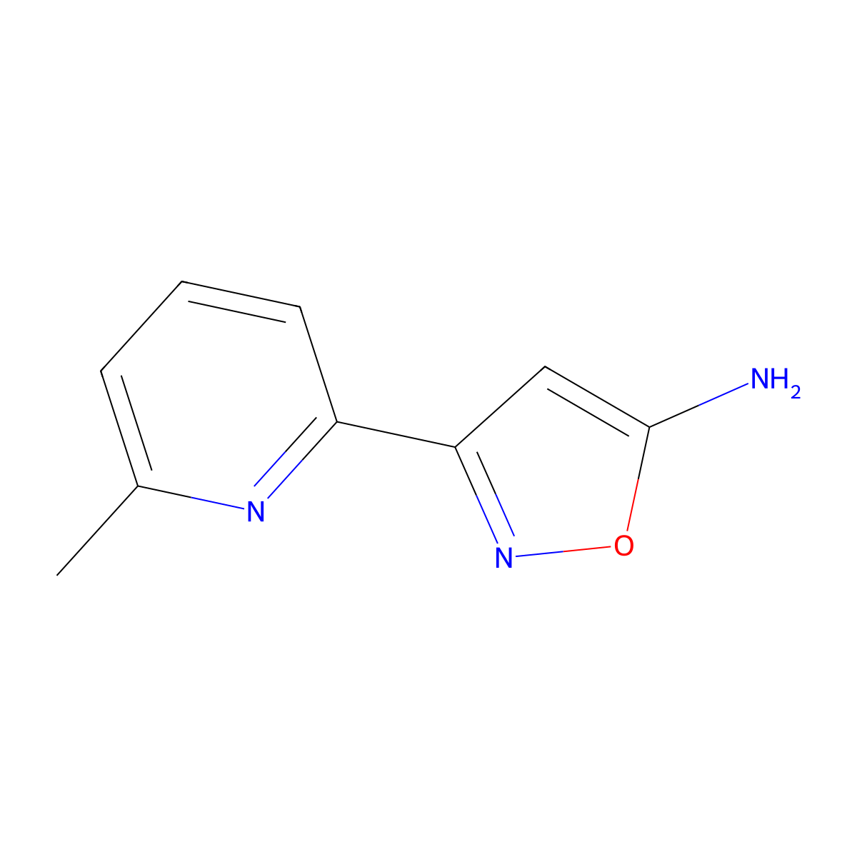 5-Amino-3-(6-methyl-2-pyridyl)isoxazole molecular structure, CAS 2228531-93-7