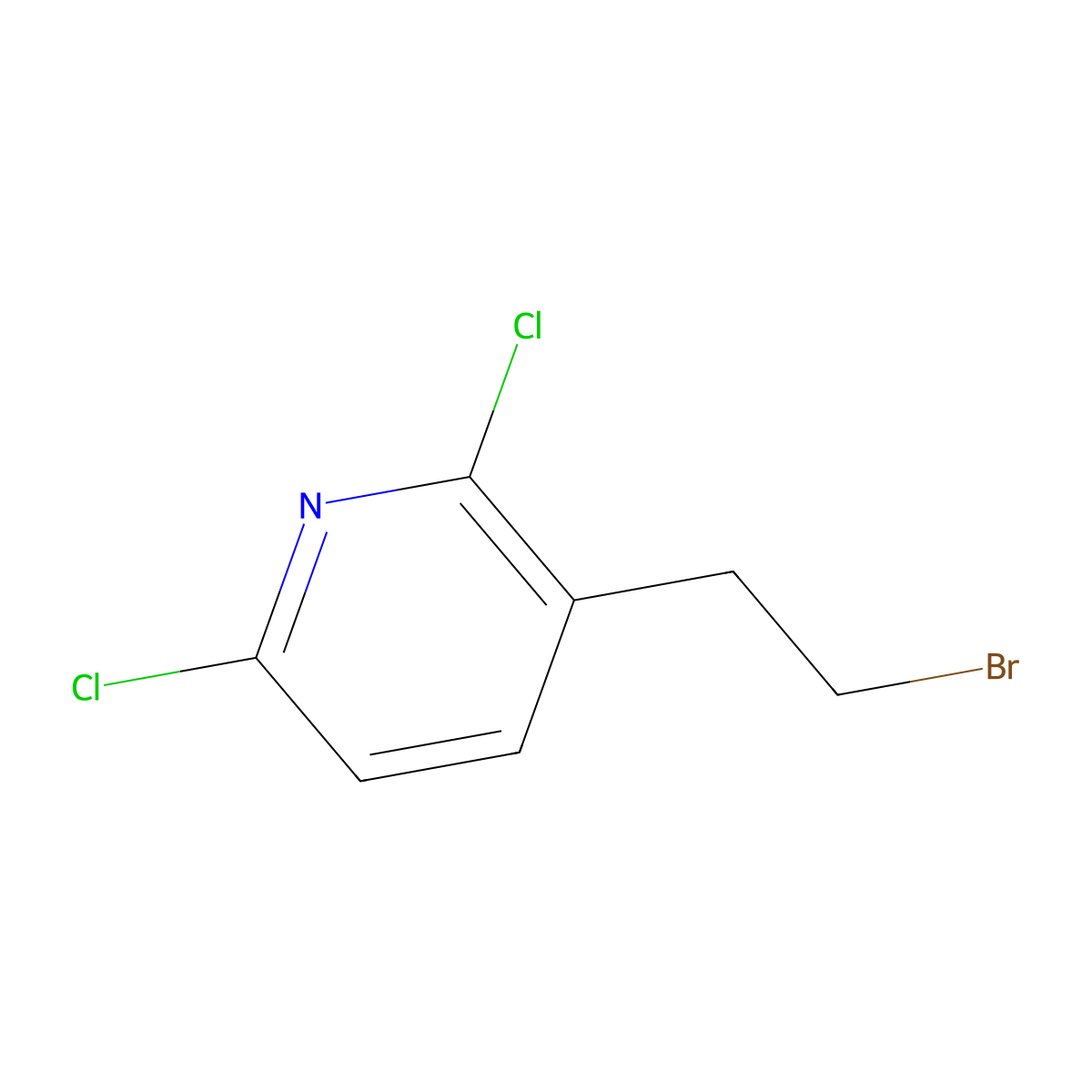 3-(2-Bromoethyl)-2,6-dichloropyridine molecular structure, CAS 2228532-37-2