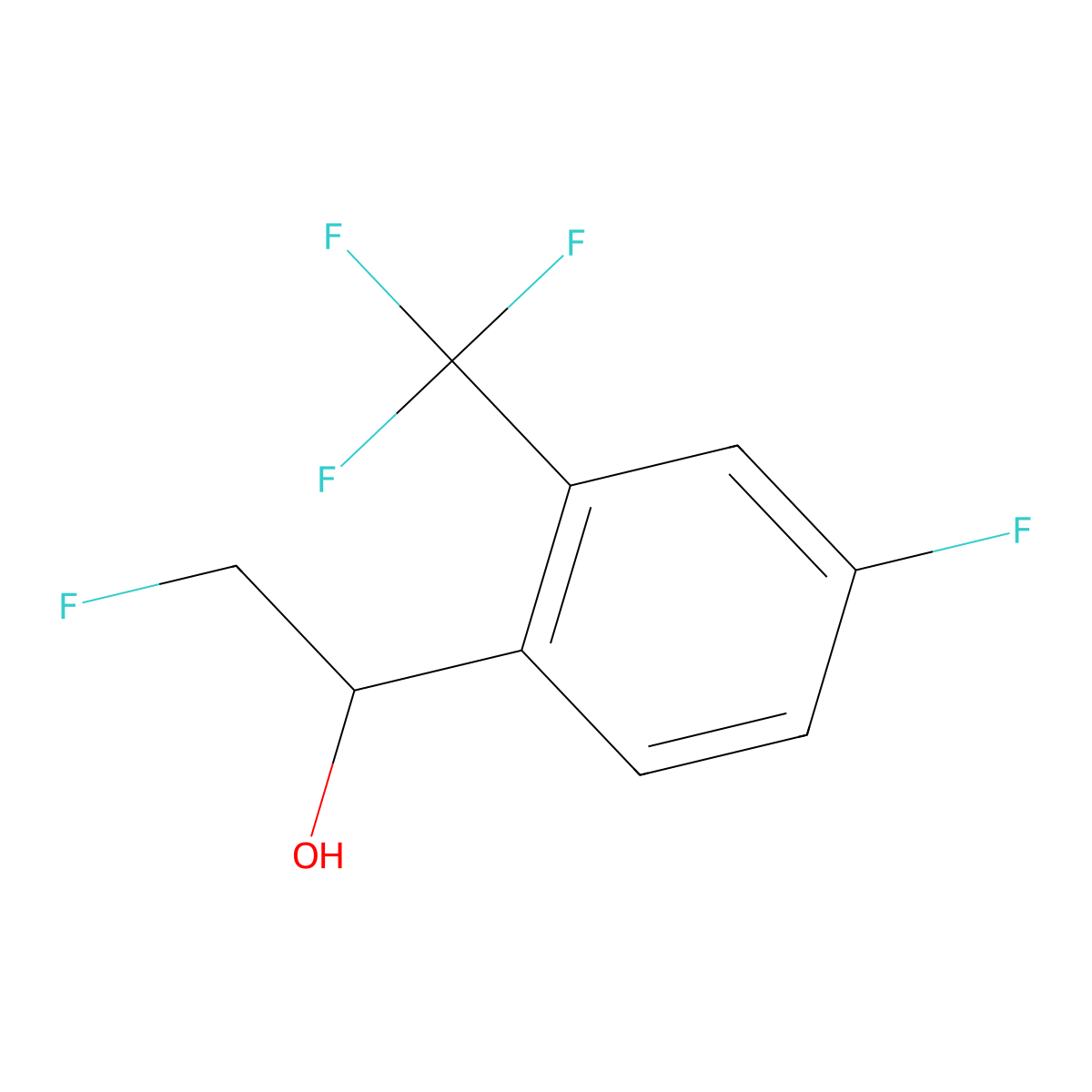 2-Fluoro-1-[4-fluoro-2-(trifluoromethyl)phenyl]ethan-1-ol molecular structure, CAS 2228532-40-7