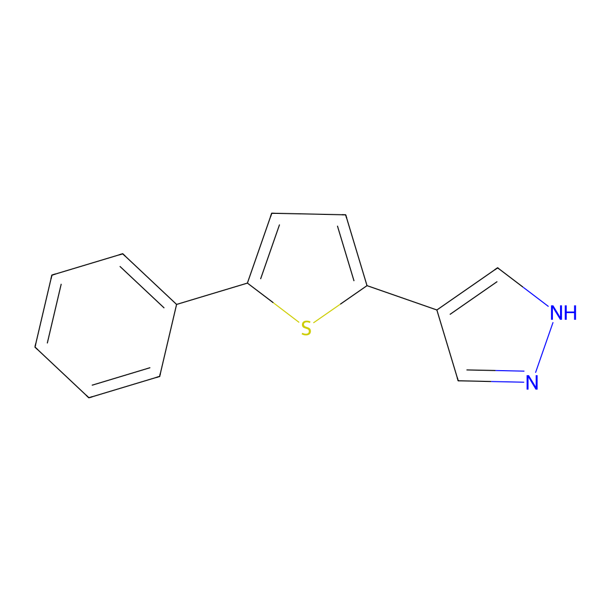 4-(5-phenylthiophen-2-yl)-1H-pyrazole molecular structure, CAS 2228534-30-1