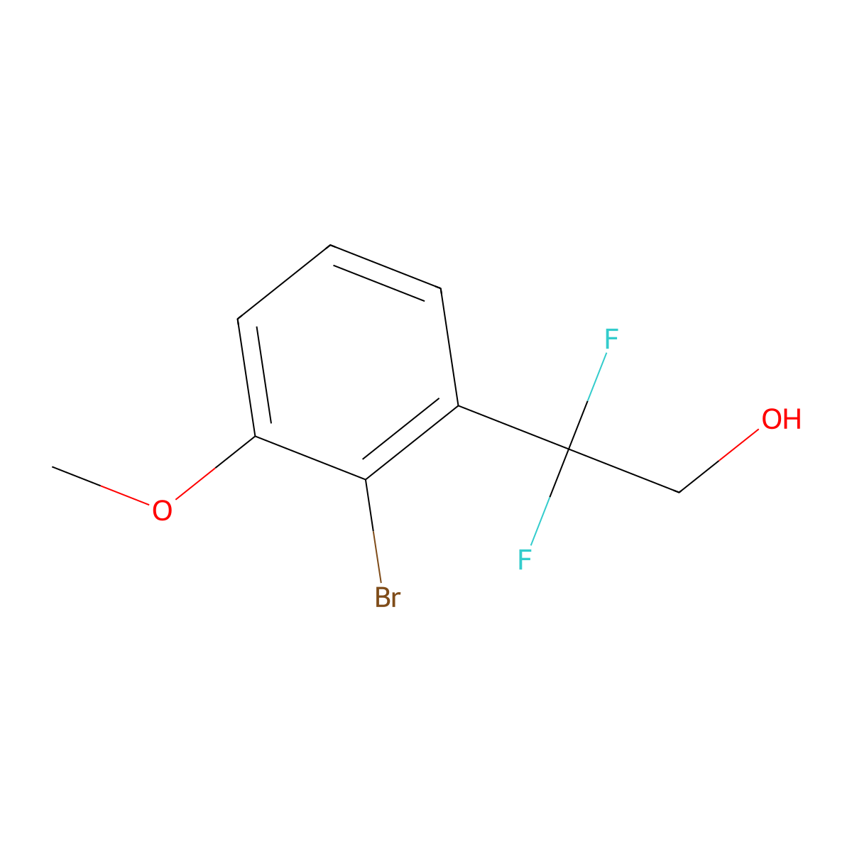 2-(2-Bromo-3-methoxyphenyl)-2,2-difluoroethan-1-ol molecular structure, CAS 2228535-10-0
