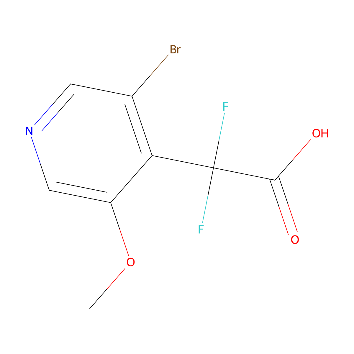 2-(3-Bromo-5-methoxypyridin-4-yl)-2,2-difluoroacetic acid molecular structure, CAS 2228536-06-7