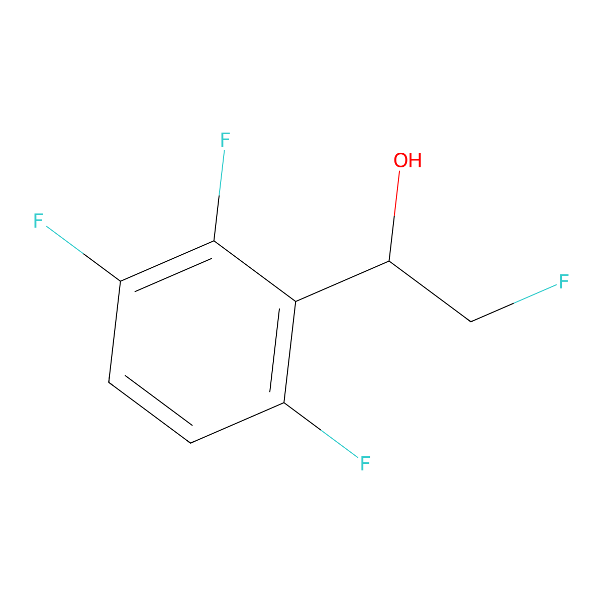 2-Fluoro-1-(2,3,6-trifluorophenyl)ethan-1-ol molecular structure, CAS 2228538-91-6