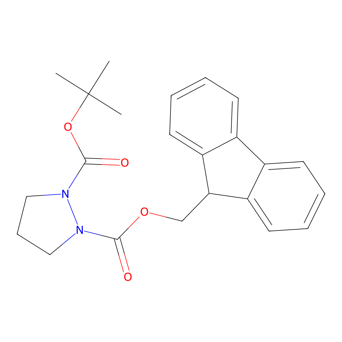 1-((9H-Fluoren-9-yl)methyl) 2-tert-butyl pyrazolidine-1,2-dicarboxylate molecular structure, CAS 222854-34-4