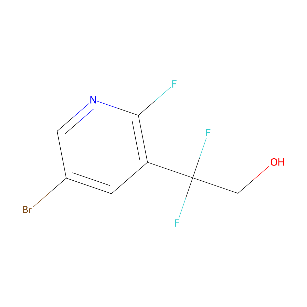 2-(5-Bromo-2-fluoropyridin-3-yl)-2,2-difluoroethan-1-ol molecular structure, CAS 2228542-62-7