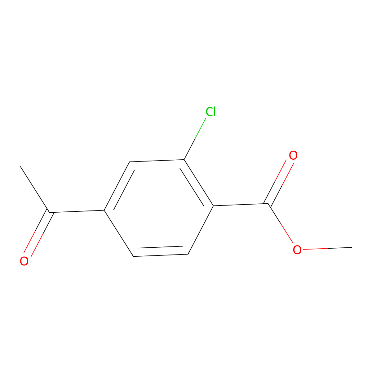 Methyl 4-acetyl-2-chlorobenzoate molecular structure, CAS 2228548-14-7