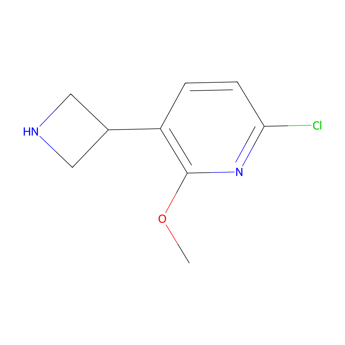 3-(Azetidin-3-yl)-6-chloro-2-methoxypyridine molecular structure, CAS 2228548-20-5