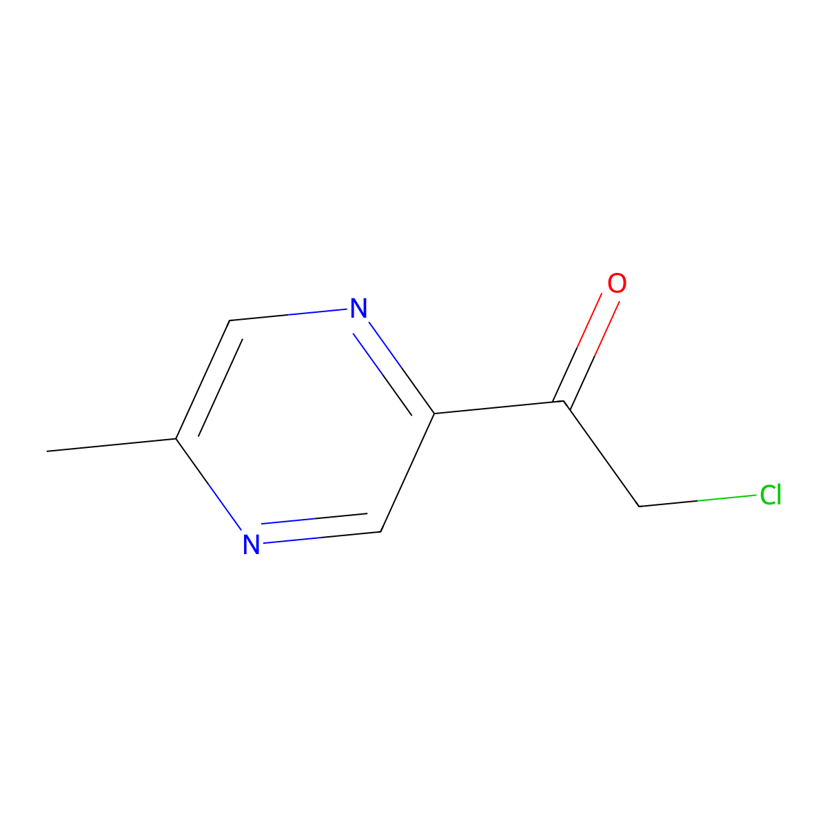 2-Chloro-1-(5-methylpyrazin-2-yl)ethan-1-one molecular structure, CAS 2228548-38-5