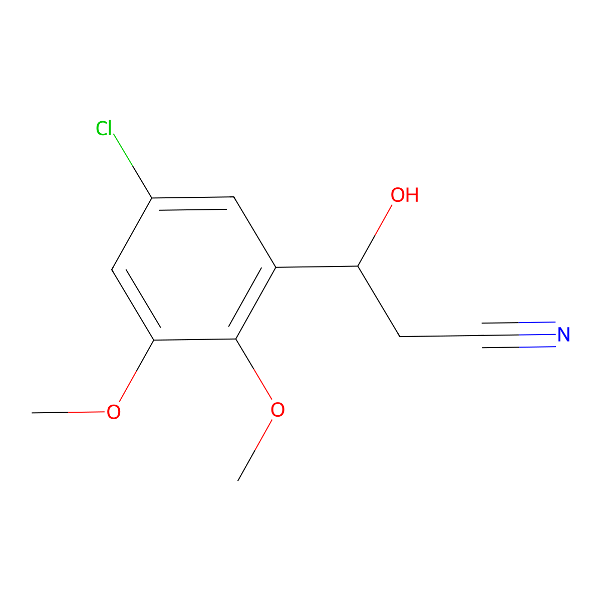 3-(5-Chloro-2,3-dimethoxyphenyl)-3-hydroxypropanenitrile molecular structure, CAS 2228548-48-7
