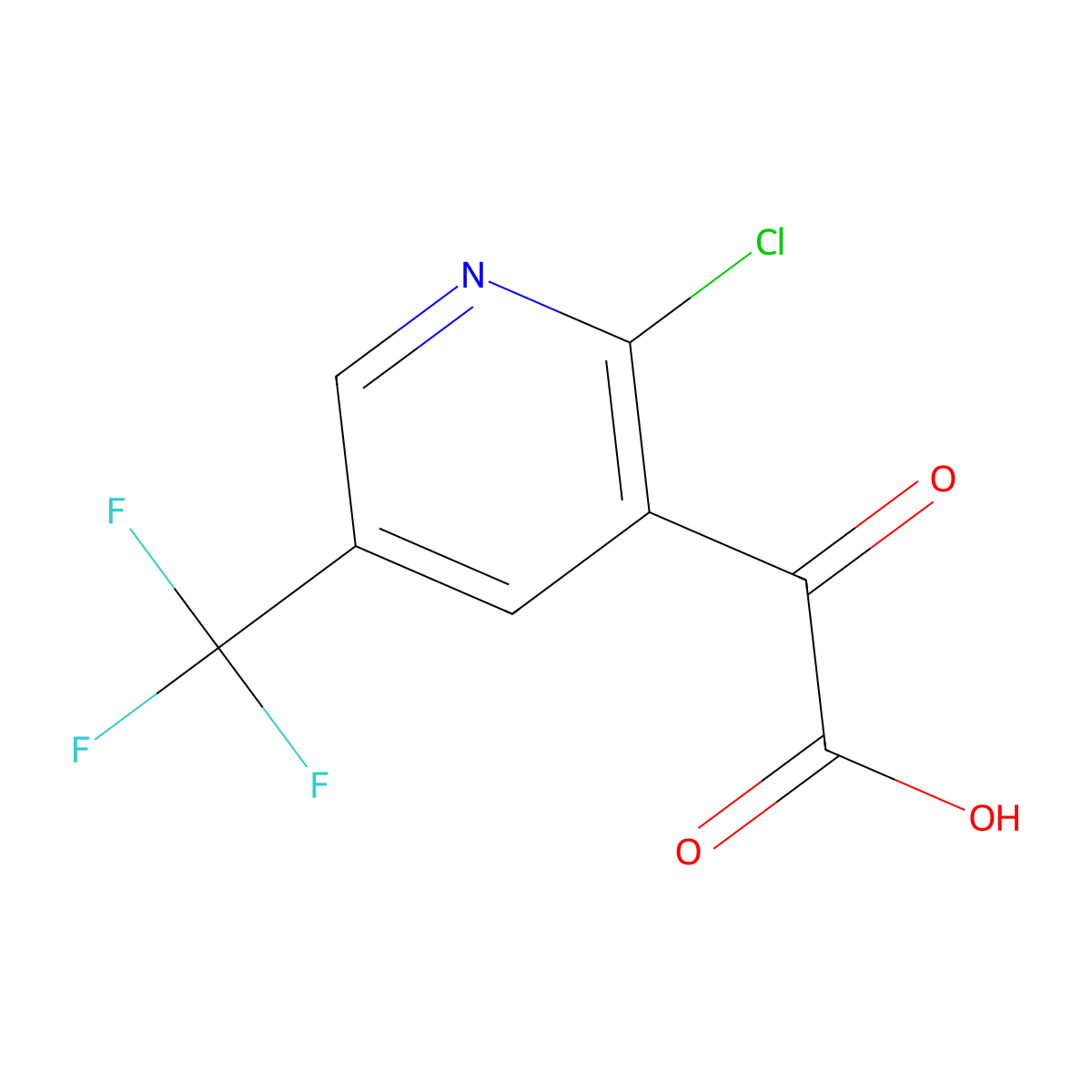 2-[2-Chloro-5-(trifluoromethyl)pyridin-3-yl]-2-oxoacetic acid molecular structure, CAS 2228548-66-9