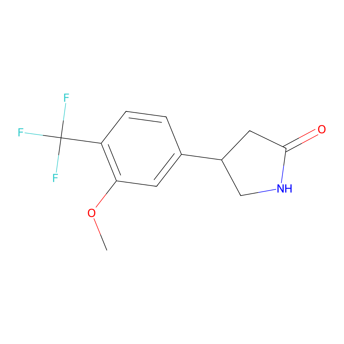 4-[3-Methoxy-4-(trifluoromethyl)phenyl]pyrrolidin-2-one molecular structure, CAS 2228548-68-1