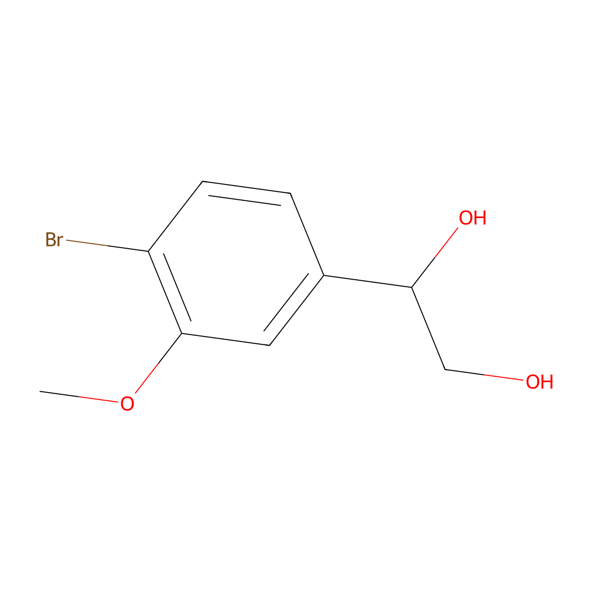 1-(4-Bromo-3-methoxyphenyl)ethane-1,2-diol molecular structure, CAS 2228549-50-4