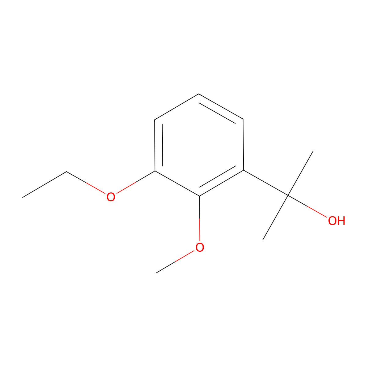 2-(3-Ethoxy-2-methoxyphenyl)propan-2-ol molecular structure, CAS 2228549-72-0