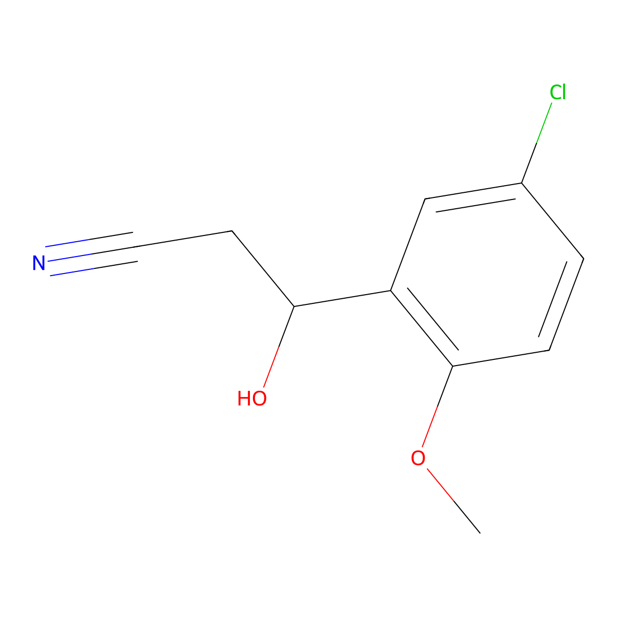 3-(5-Chloro-2-methoxyphenyl)-3-hydroxypropanenitrile molecular structure, CAS 2228551-03-7