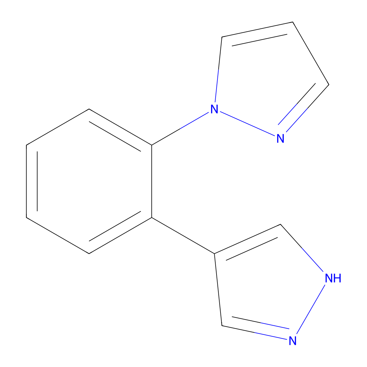 1-[2-(1H-pyrazol-4-yl)phenyl]-1H-pyrazole molecular structure, CAS 2228551-25-3
