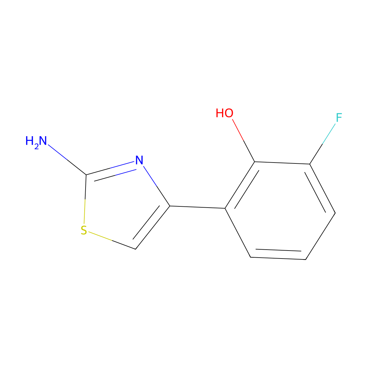 2-(2-Amino-1,3-thiazol-4-yl)-6-fluorophenol molecular structure, CAS 2228554-05-8