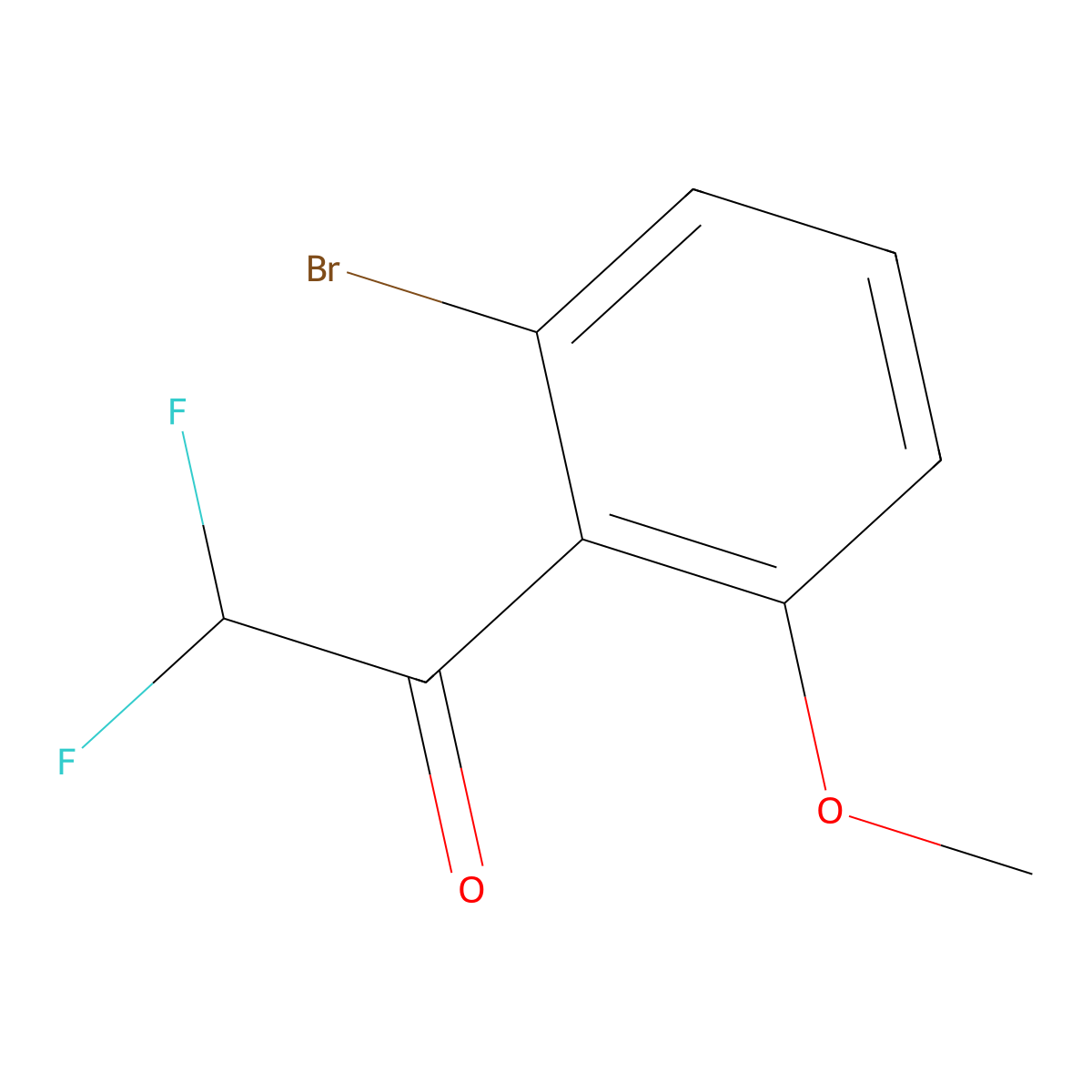 1-(2-Bromo-6-methoxyphenyl)-2,2-difluoroethan-1-one molecular structure, CAS 2228554-95-6