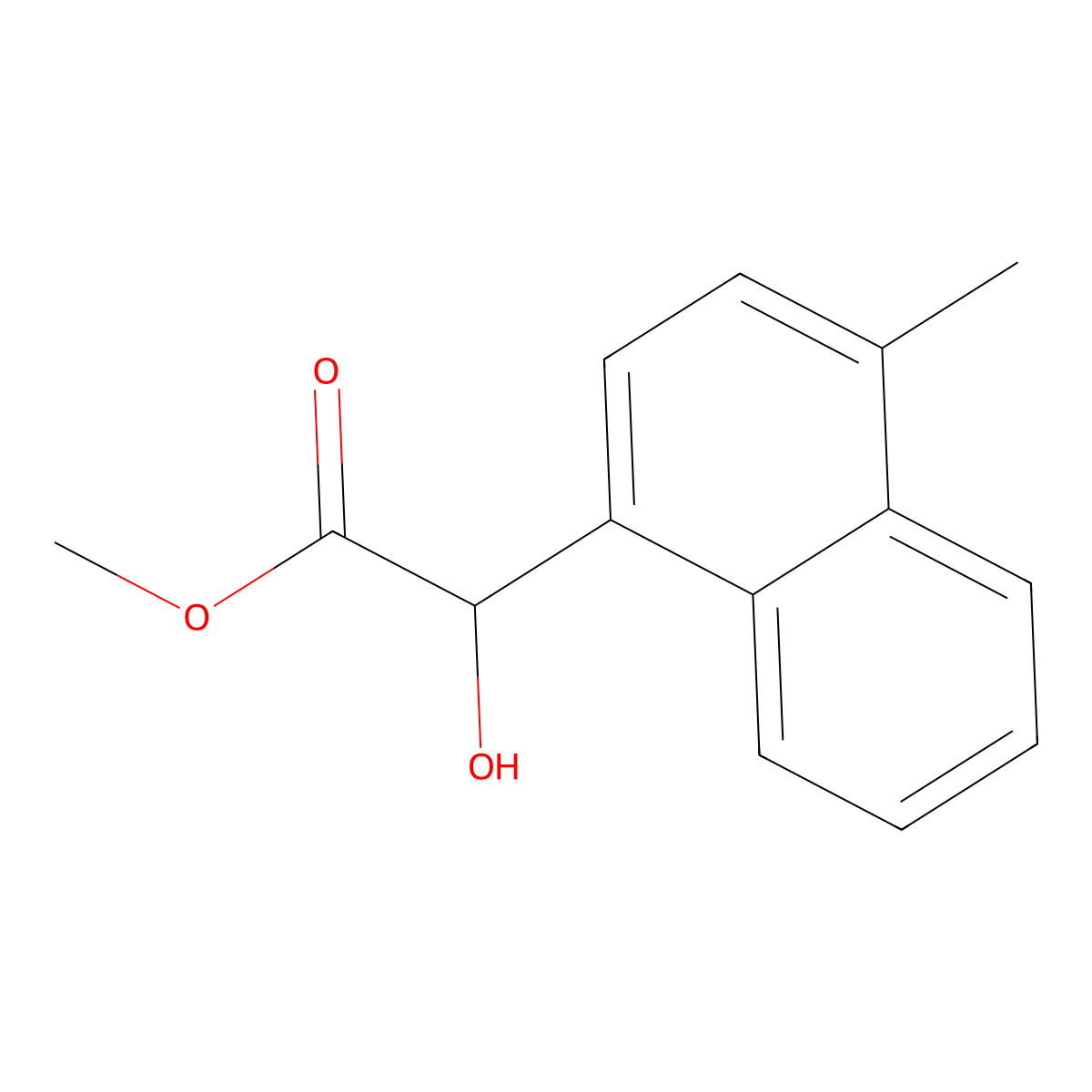 Methyl 2-hydroxy-2-(4-methylnaphthalen-1-yl)acetate molecular structure, CAS 2228555-17-5