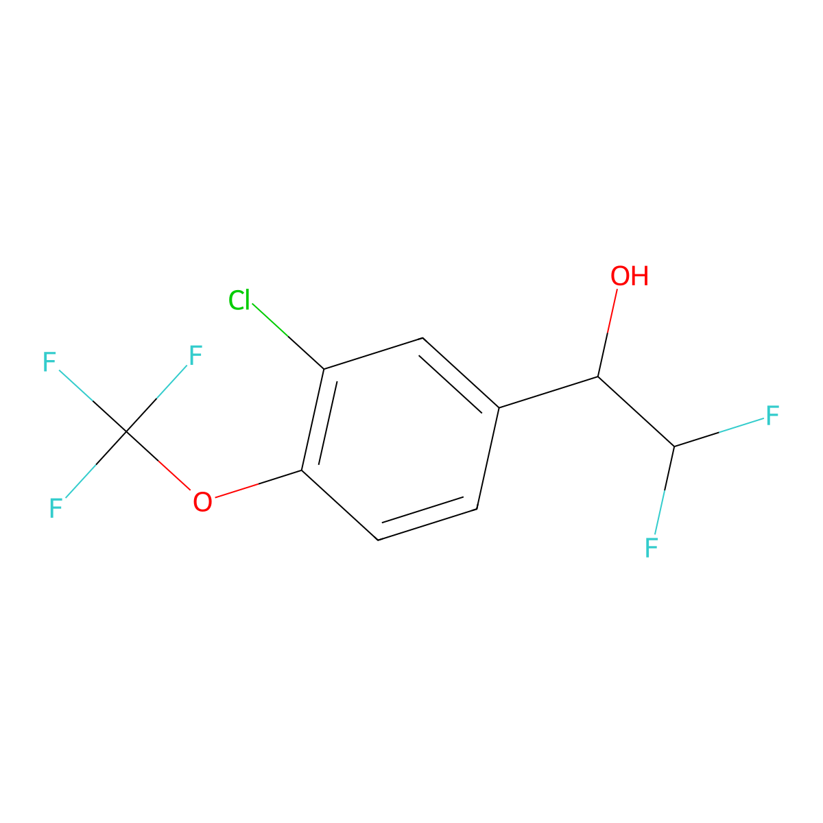 1-[3-Chloro-4-(trifluoromethoxy)phenyl]-2,2-difluoroethan-1-ol molecular structure, CAS 2228555-19-7