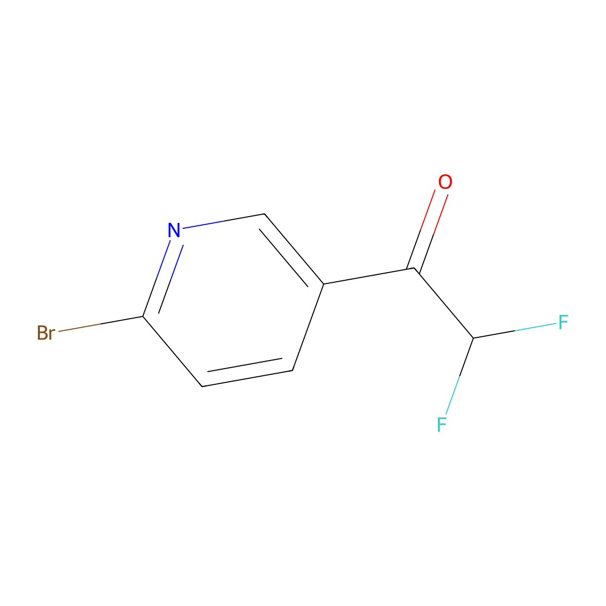 1-(6-Bromopyridin-3-yl)-2,2-difluoroethan-1-one molecular structure, CAS 2228555-58-4