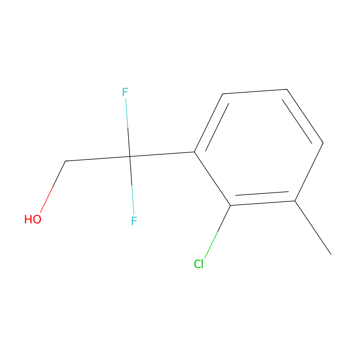 2-(2-Chloro-3-methylphenyl)-2,2-difluoroethan-1-ol molecular structure, CAS 2228555-73-3