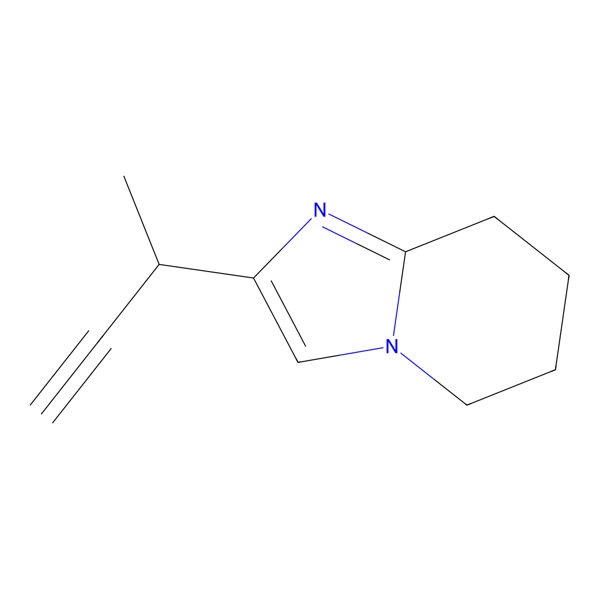 2-(But-3-yn-2-yl)-5,6,7,8-tetrahydroimidazo[1,2-a]pyridine molecular structure, CAS 2228556-57-6