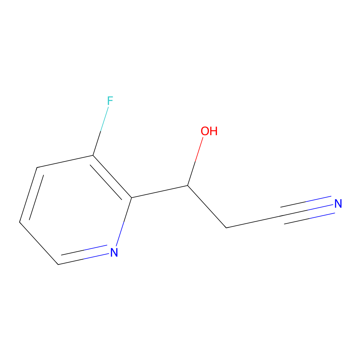3-(3-Fluoropyridin-2-yl)-3-hydroxypropanenitrile molecular structure, CAS 2228558-98-1
