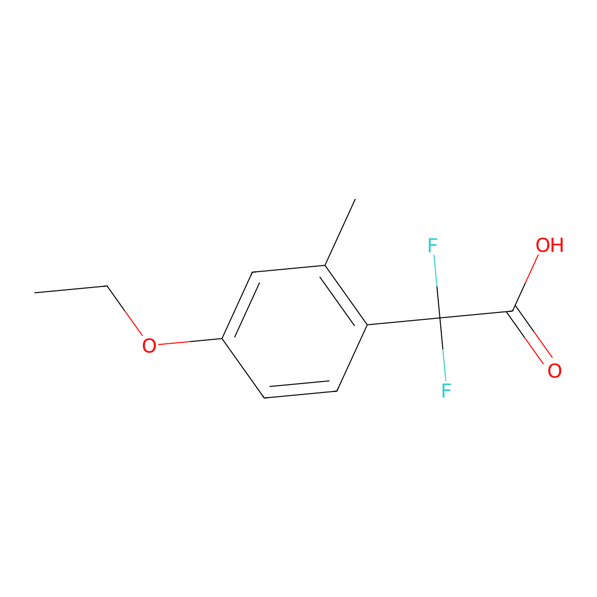 2-(4-Ethoxy-2-methylphenyl)-2,2-difluoroacetic acid molecular structure, CAS 2228560-61-8