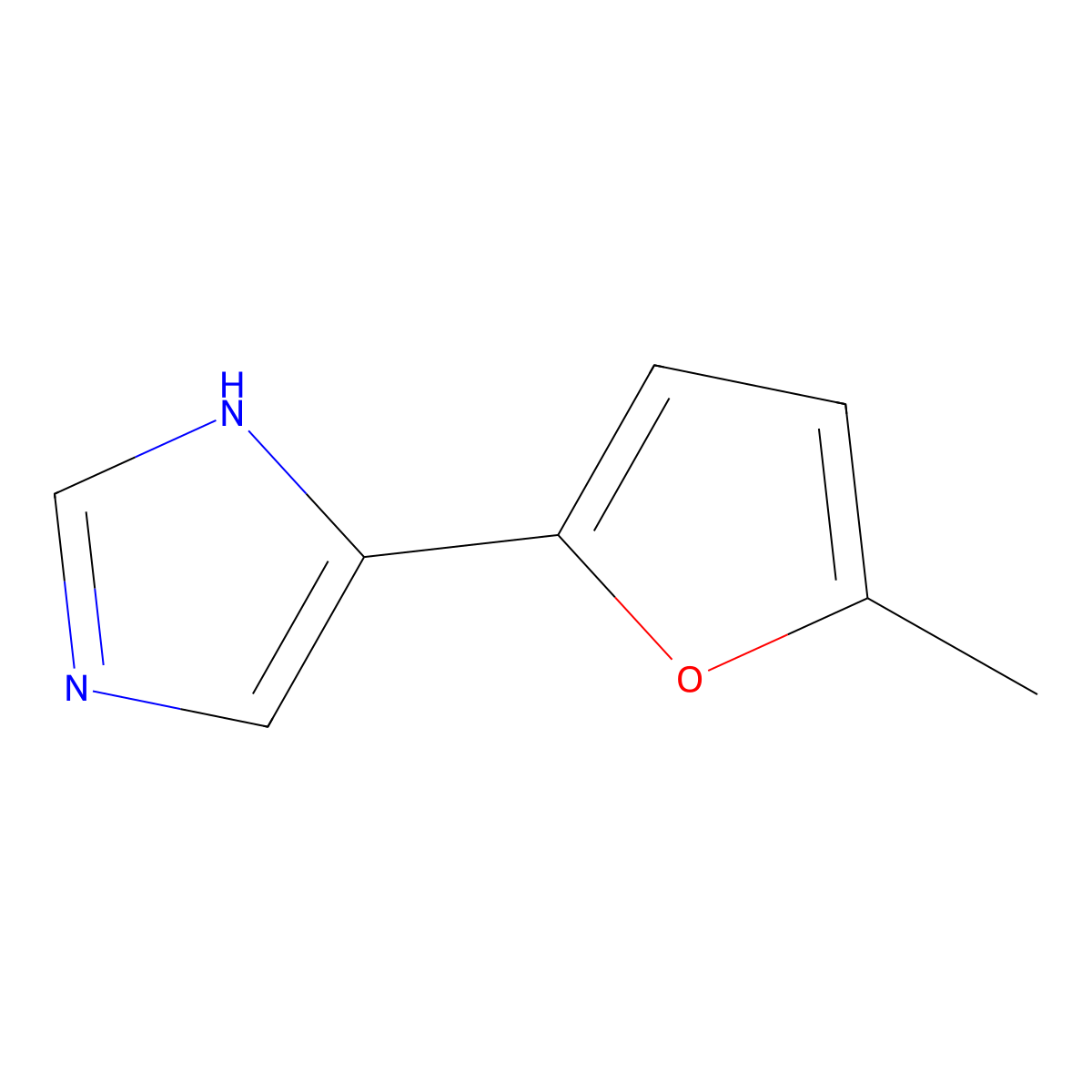 4-(5-methylfuran-2-yl)-1H-imidazole molecular structure, CAS 2228560-72-1